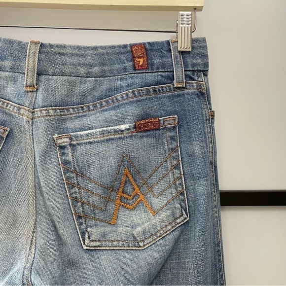 [28] 7 Of All Mankind Ombre Wide Leg Flare Denim Blue Jean Women’s #115561 - Picture 8 of 13